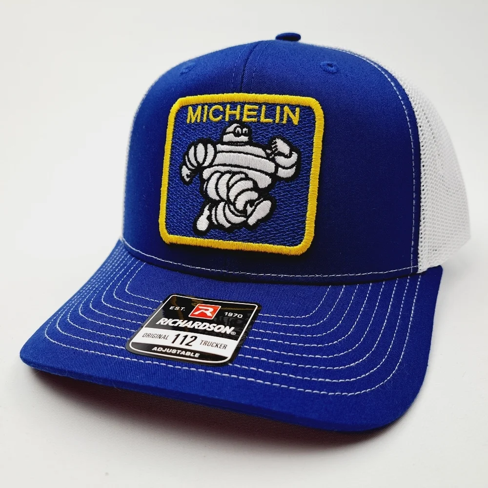 Michelin Man Richardson 112 Trucker Mesh Snapback Cap Hat Blue Embroidered patch